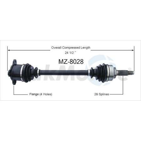Surtrack Axle Cv Axle Shaft, Mz-8028 MZ-8028